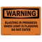 Signmission OSHA Warning Sign, 7" H, Blasting In Progress When Light Is Flashing, Landscape, WS-D-L-11988 OS-WS-D-710-L-11988 - alternate 1